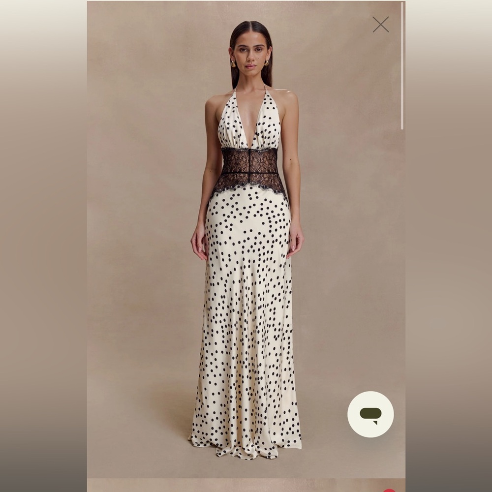 Meshki Dinah Mesh and Satin Polka Dot Dress